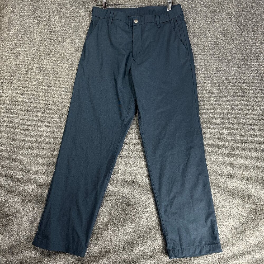 Lululemon ABC Classic Fit Trouser Pants Mens 32 Zip Fly Pockets Blue Stretch